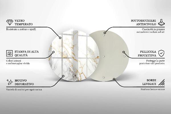 Üveg vágódeszka Világos márvány arannyal