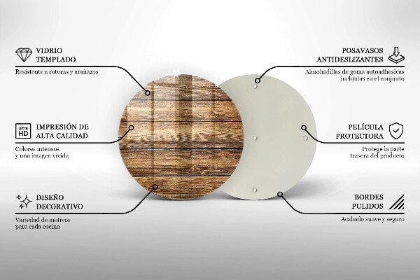 Üveg vágódeszka Fa textúra táblák