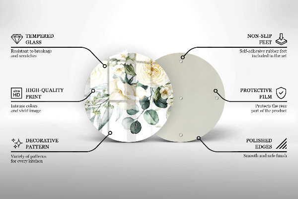 Üveg vágódeszka Akvarell virágok