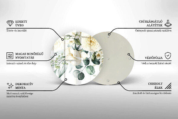 Üveg vágódeszka Akvarell virágok