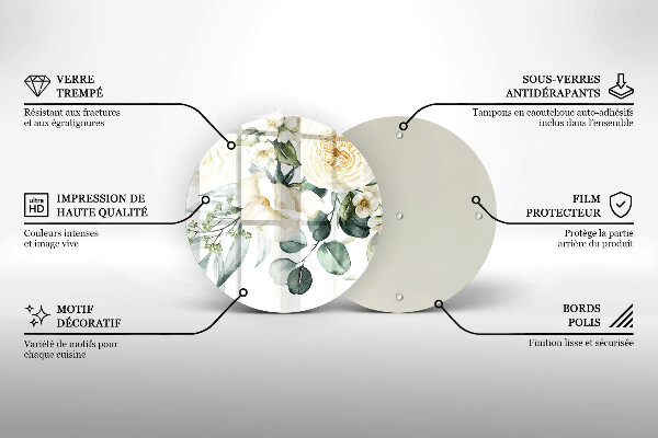 Üveg vágódeszka Akvarell virágok