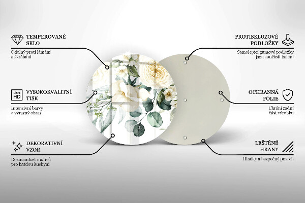 Üveg vágódeszka Akvarell virágok