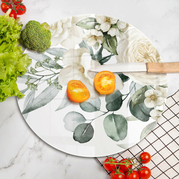 Üveg vágódeszka Akvarell virágok