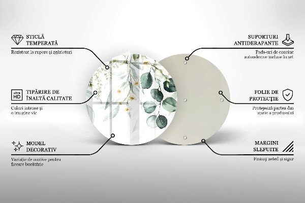 Üveg vágódeszka Akvarell növények