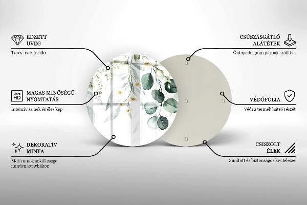 Üveg vágódeszka Akvarell növények