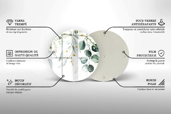 Üveg vágódeszka Akvarell növények