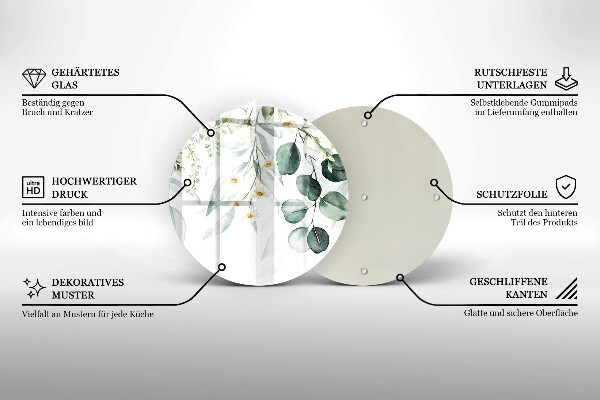 Üveg vágódeszka Akvarell növények