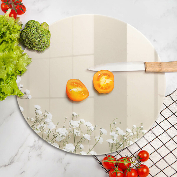 Üveg vágódeszka Gipsz boho virágok