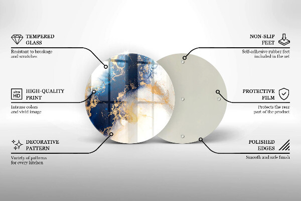 Üveg vágódeszka Absztrakció kékkel