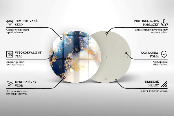 Üveg vágódeszka Absztrakció kékkel