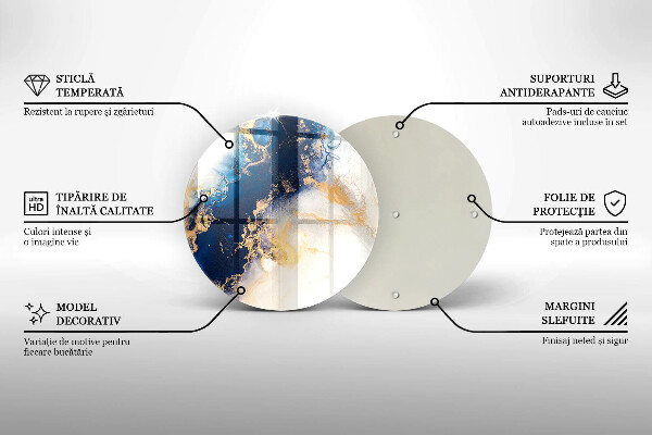 Üveg vágódeszka Absztrakció kékkel