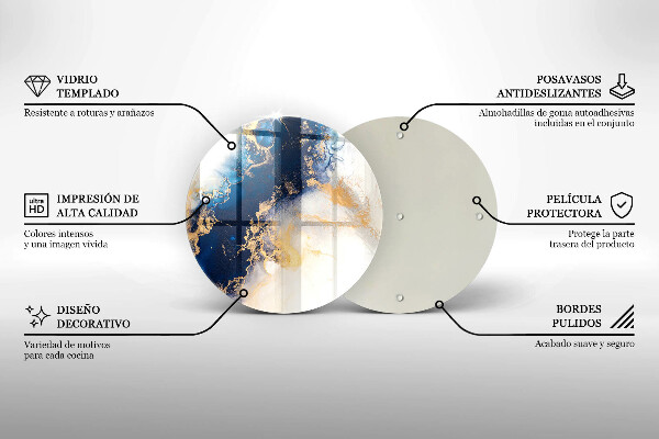 Üveg vágódeszka Absztrakció kékkel