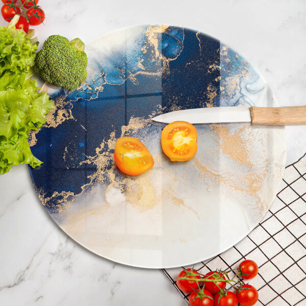 Üveg vágódeszka Absztrakció kékkel