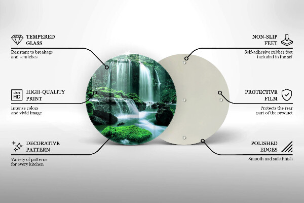 Üveg vágódeszka Vad vízesés a dzsungelben