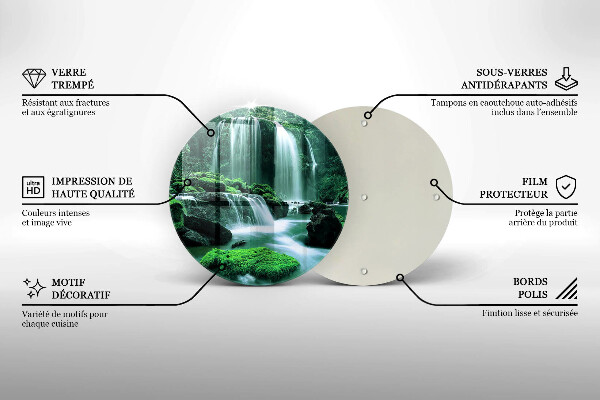 Üveg vágódeszka Vad vízesés a dzsungelben