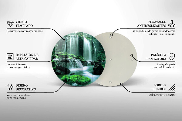 Üveg vágódeszka Vad vízesés a dzsungelben