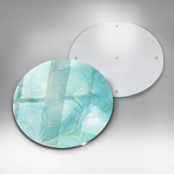 Üveg vágódeszka Kék és arany absztrakció