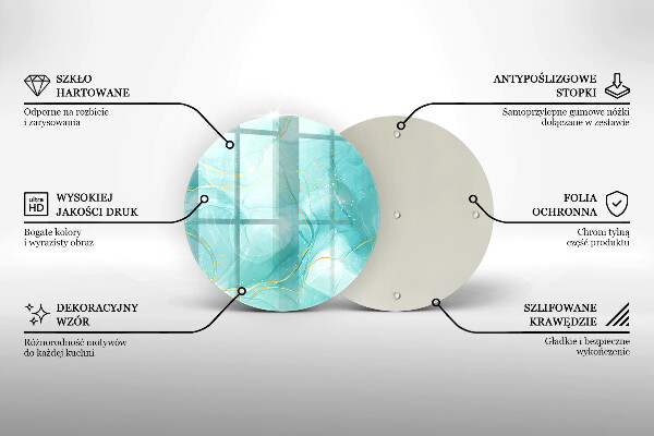 Üveg vágódeszka Kék és arany absztrakció