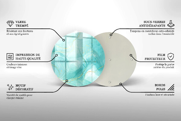 Üveg vágódeszka Kék és arany absztrakció