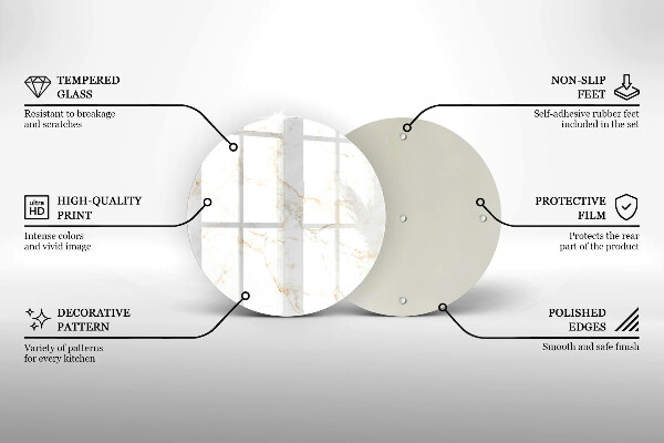 Üveg vágódeszka Elegáns márvány kő