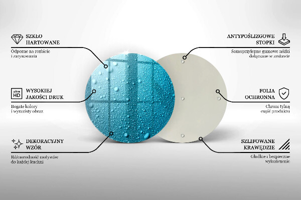 Üveg vágódeszka Vízcseppek