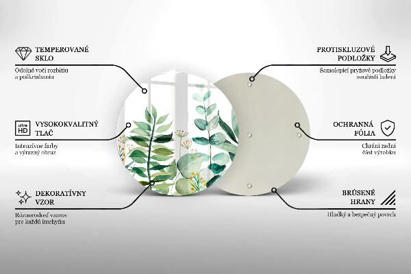 Üveg vágódeszka Növény levelek illusztráció