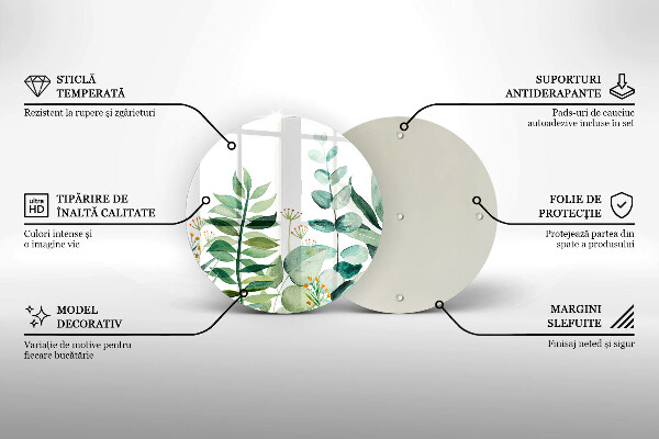 Üveg vágódeszka Növény levelek illusztráció