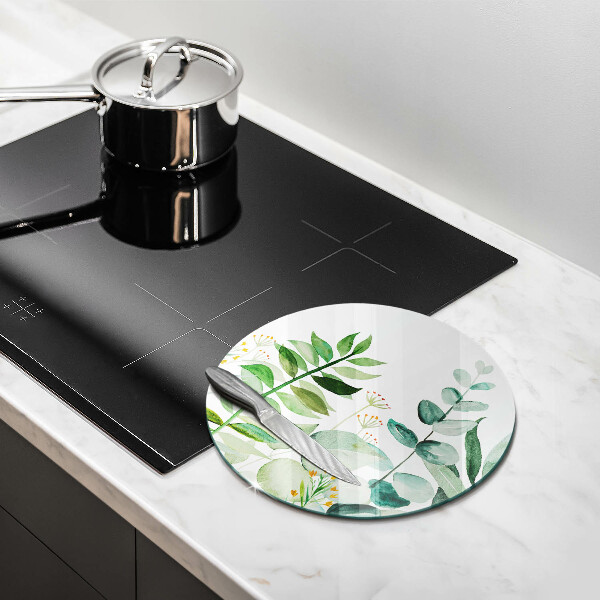 Üveg vágódeszka Növény levelek illusztráció