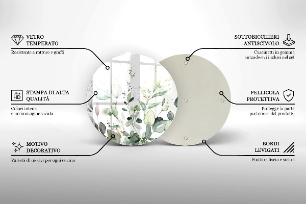 Üveg vágódeszka Akvarell növények