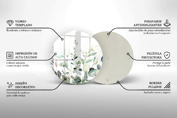 Üveg vágódeszka Akvarell növények