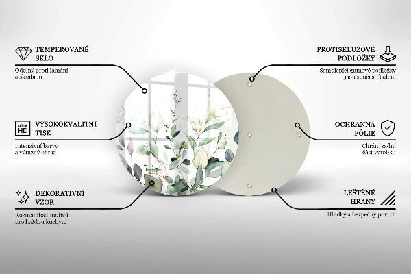 Üveg vágódeszka Akvarell növények