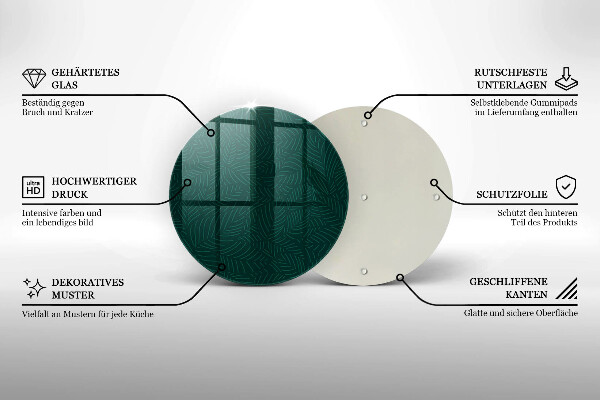 Üveg vágódeszka Minimalista levelek