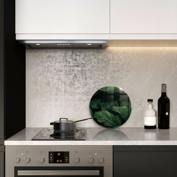 Üveg vágódeszka Sötét levelek