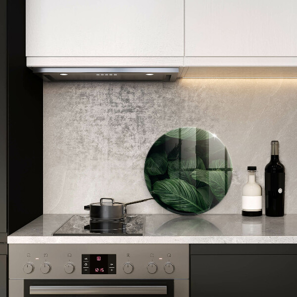 Üveg vágódeszka Sötét levelek