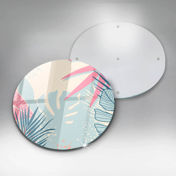 Üveg vágódeszka Pasztell levelek