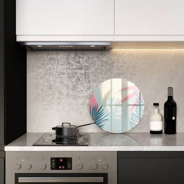 Üveg vágódeszka Pasztell levelek