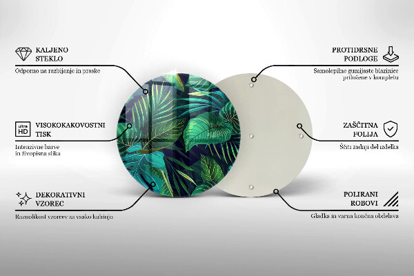 Üveg vágódeszka Dzsungel levelek illusztráció