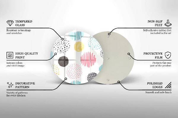 Üveg vágódeszka Festett formák