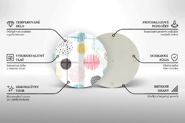 Üveg vágódeszka Festett formák