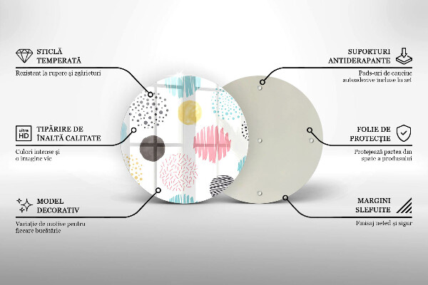 Üveg vágódeszka Festett formák