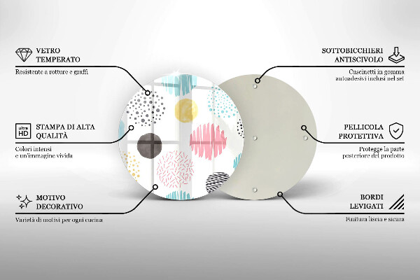 Üveg vágódeszka Festett formák