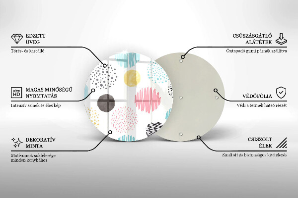 Üveg vágódeszka Festett formák