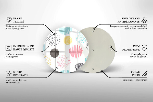 Üveg vágódeszka Festett formák