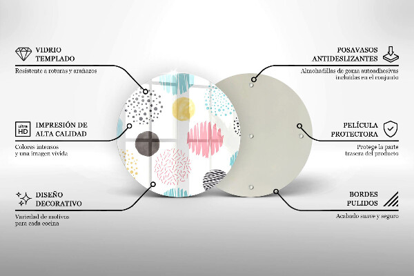 Üveg vágódeszka Festett formák