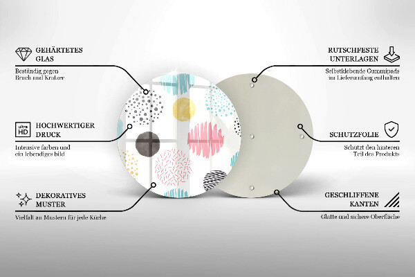 Üveg vágódeszka Festett formák
