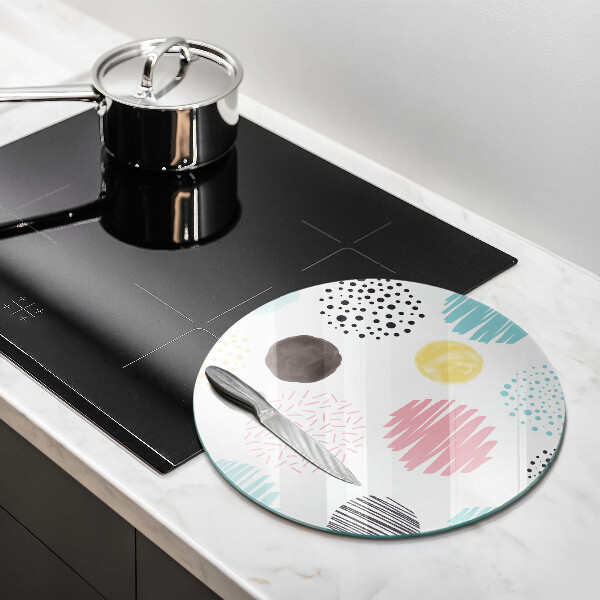 Üveg vágódeszka Festett formák