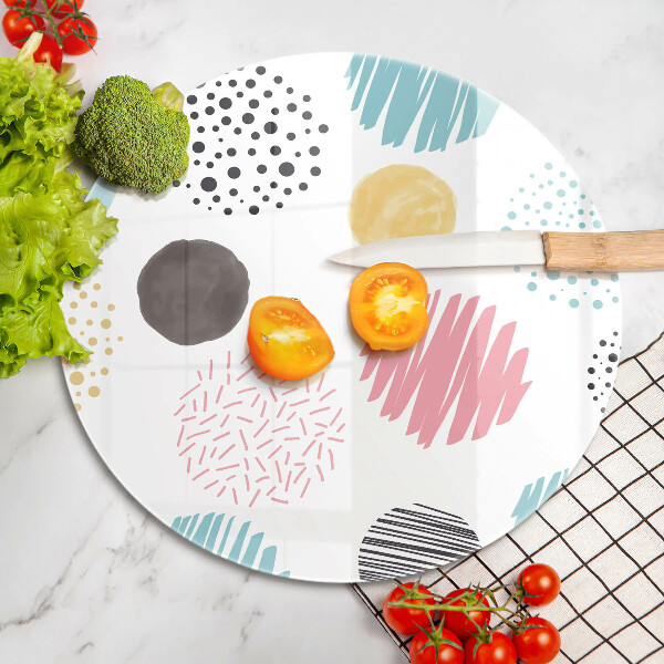 Üveg vágódeszka Festett formák