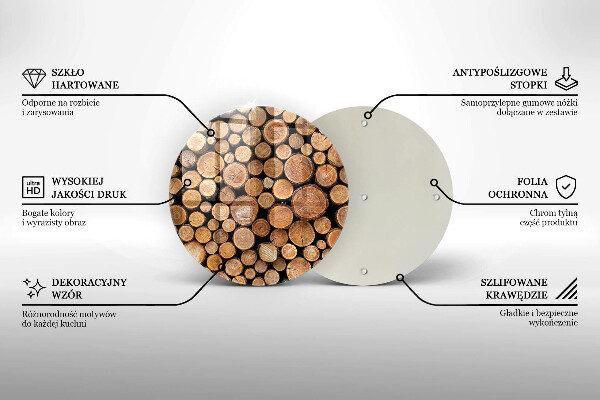 Üveg vágódeszka Fatörzsek