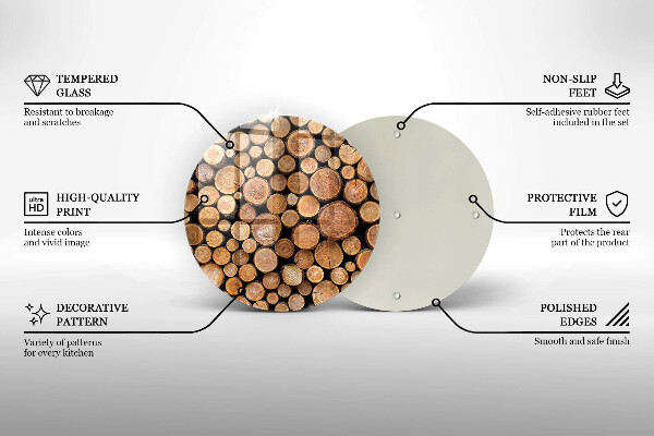 Üveg vágódeszka Fatörzsek