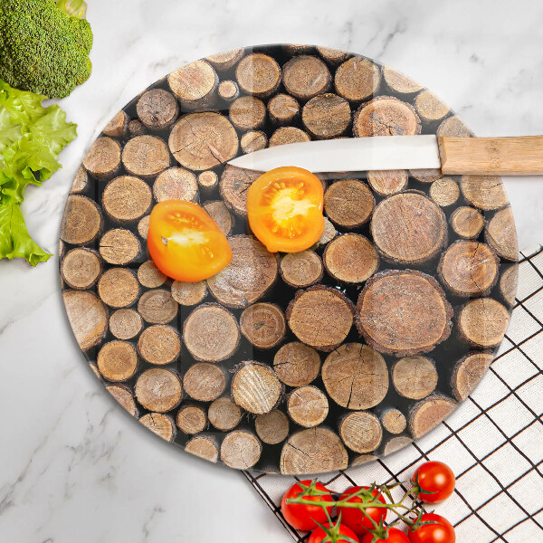 Üveg vágódeszka Fatörzsek